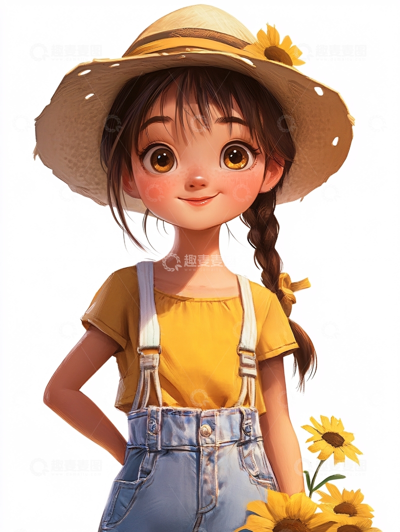 高清大图下载【趣麦麦图】可爱卡通女孩