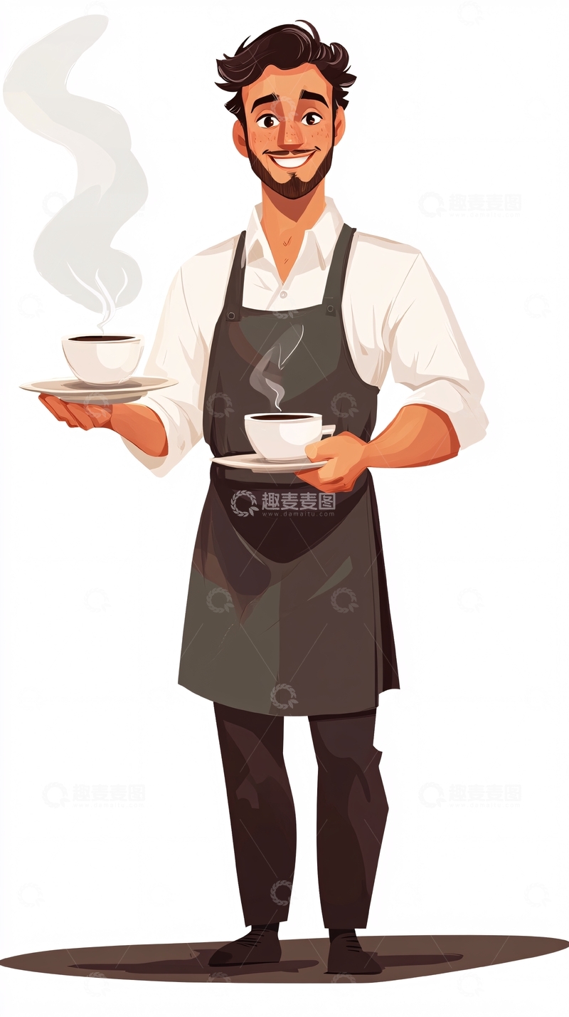 高清大图下载【趣麦麦图】咖啡馆服务员