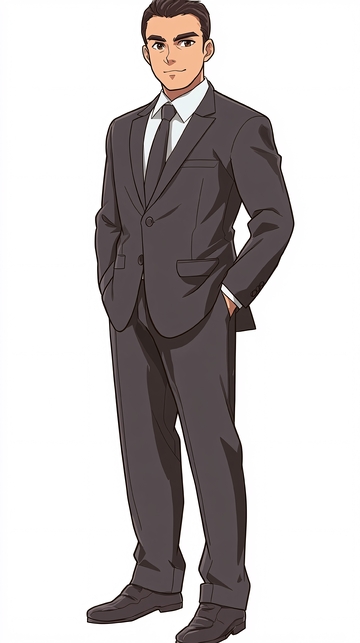 穿着西装的年轻男子