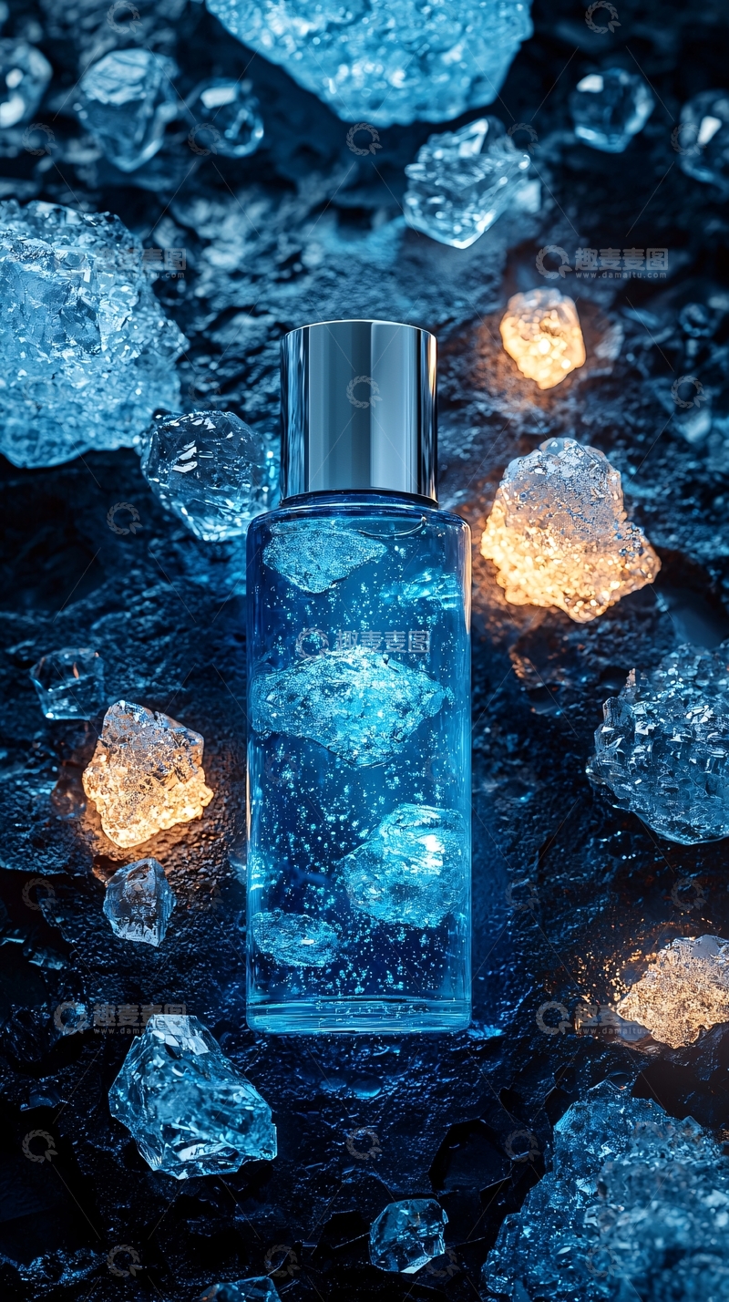 高清大图下载【趣麦麦图】蓝色液体瓶子