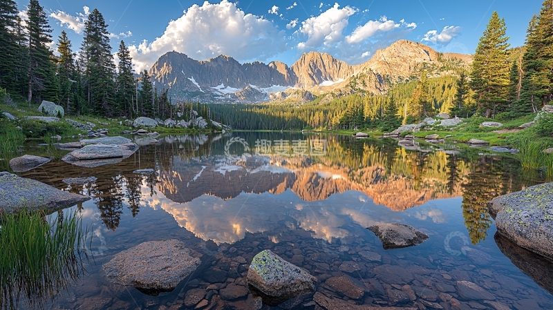 高清大图下载【趣麦麦图】山脉湖泊倒影