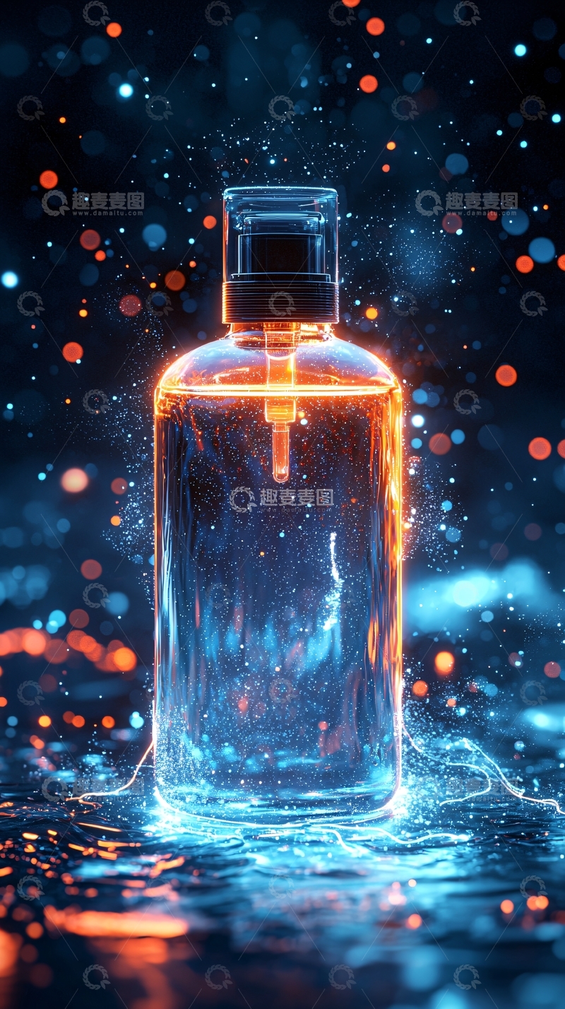 高清大图下载【趣麦麦图】液体瓶发光特效