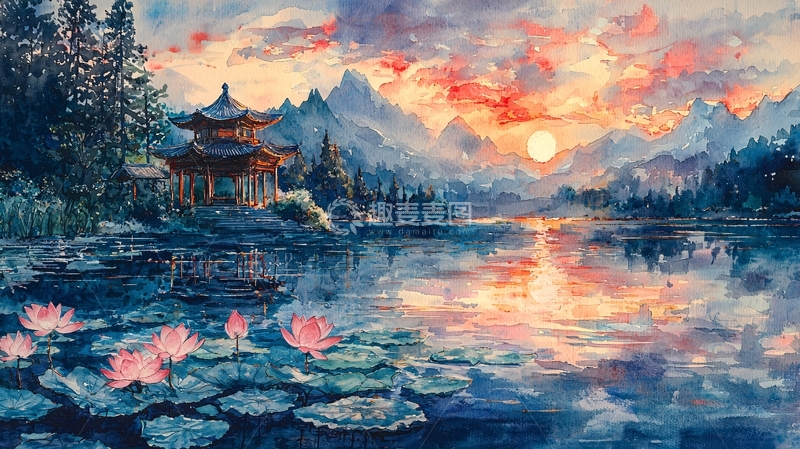 高清大图下载【趣麦麦图】水墨山水画534