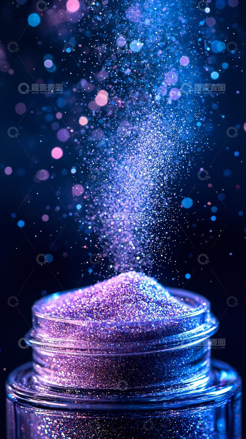 高清大图下载【趣麦麦图】紫色闪粉飞舞