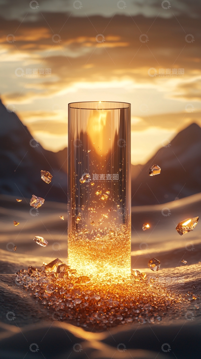 高清大图下载【趣麦麦图】晶莹剔透玻璃杯