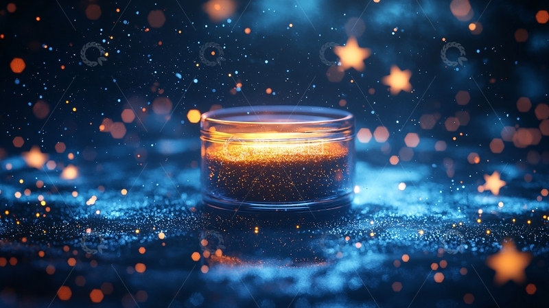 高清大图下载【趣麦麦图】微光闪烁的金色液体容器