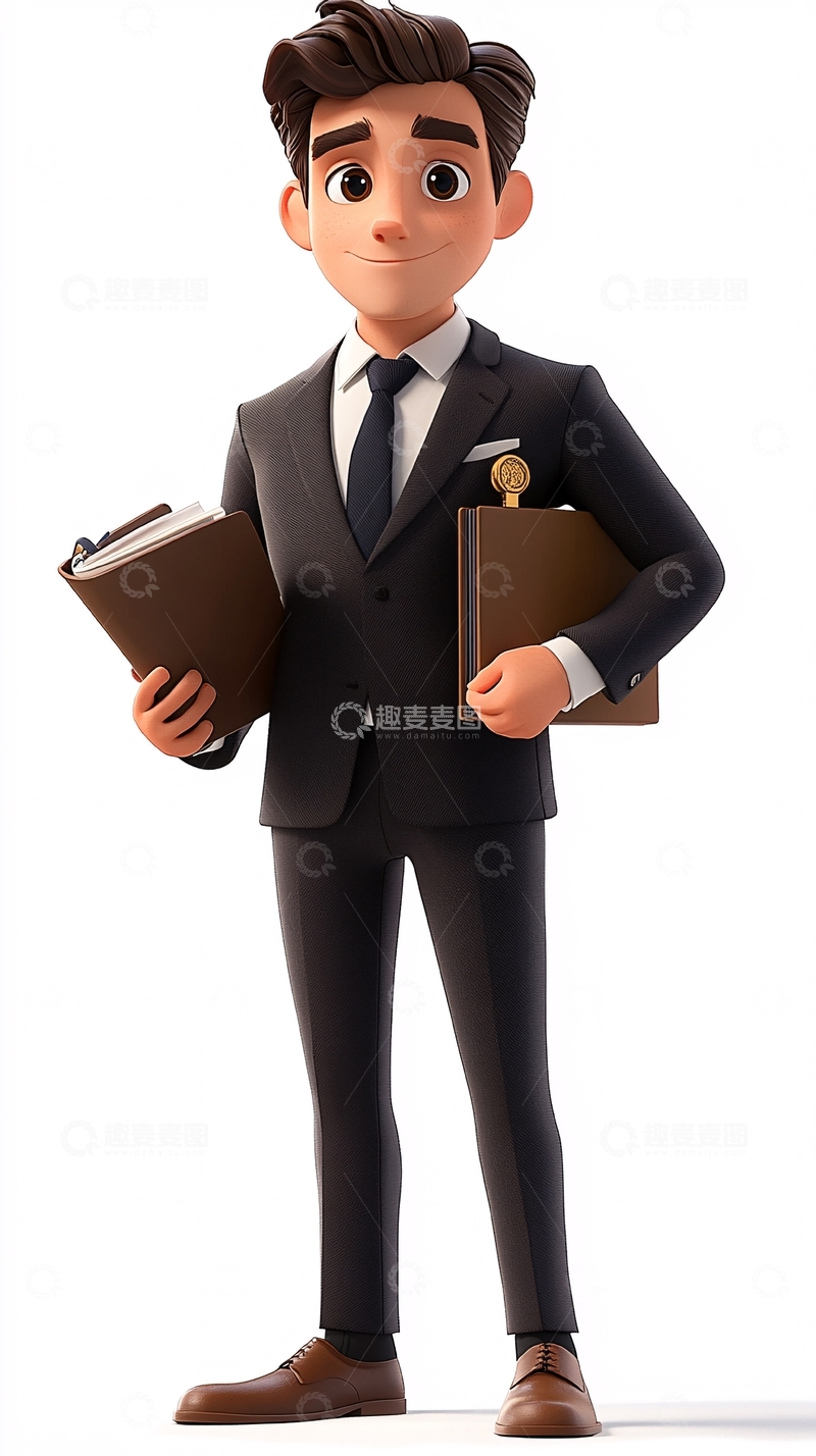 高清大图下载【趣麦麦图】卡通商务男士