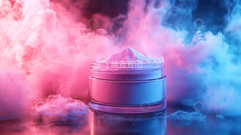 高清大图下载【趣麦麦图】彩色烟雾背景护肤品