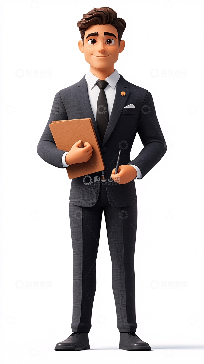 高清大图下载【趣麦麦图】卡通商务男士