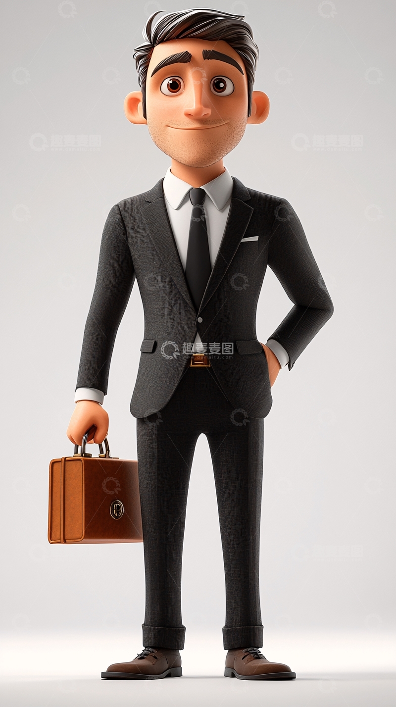 高清大图下载【趣麦麦图】卡通商务男士