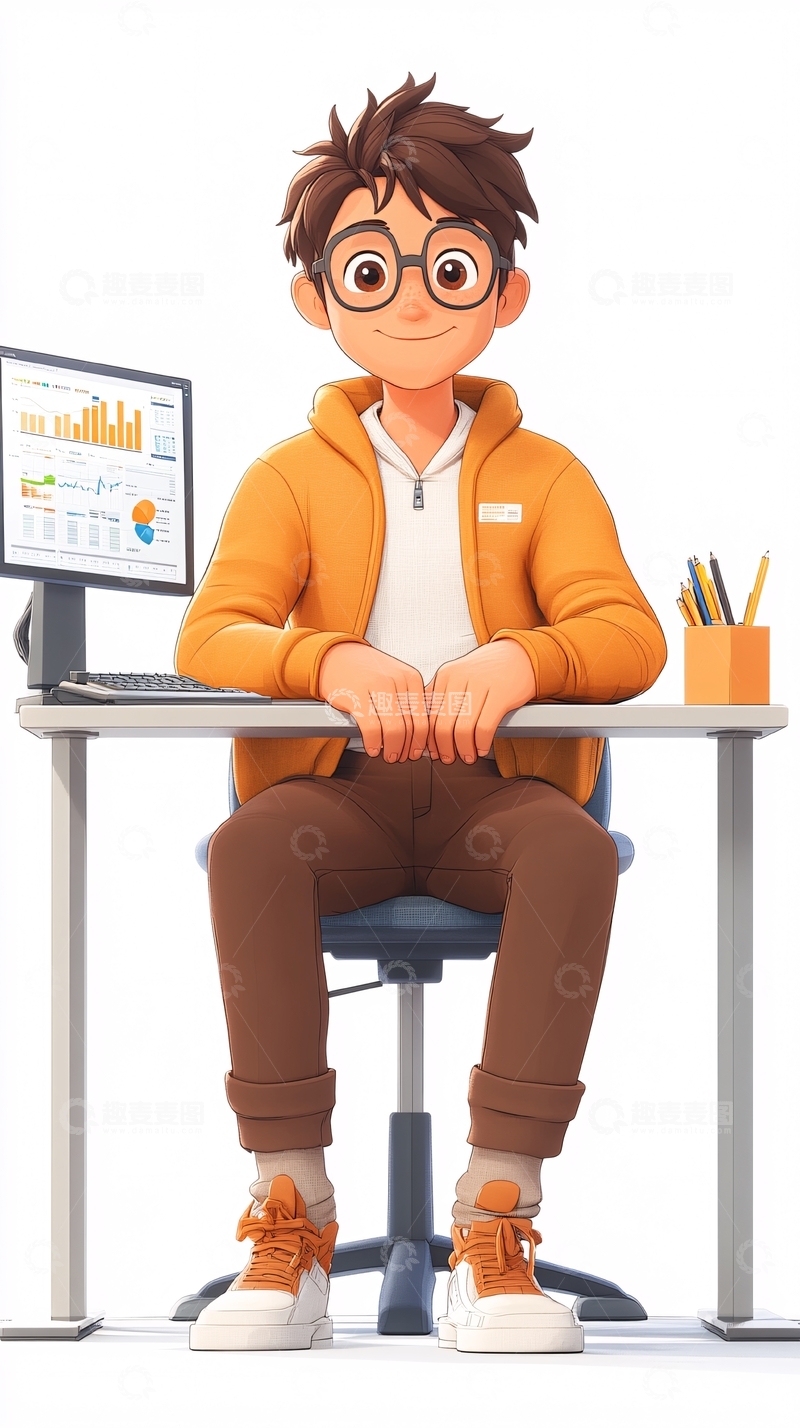 高清大图下载【趣麦麦图】卡通男孩