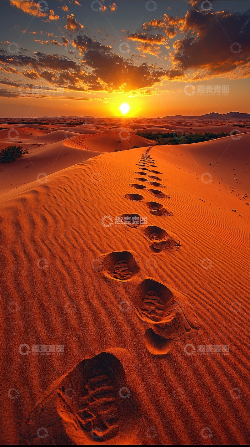 高清大图下载【趣麦麦图】沙漠日落