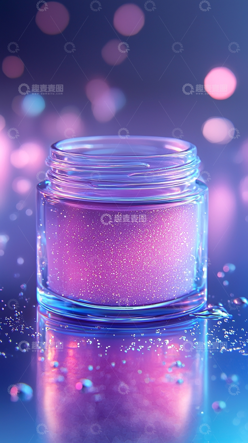 高清大图下载【趣麦麦图】梦幻紫色闪粉面霜