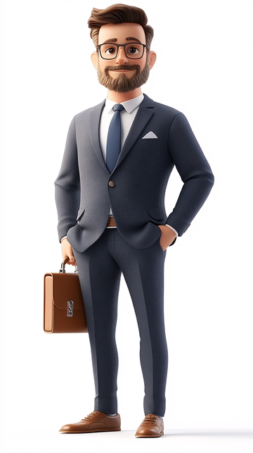 卡通商务男士