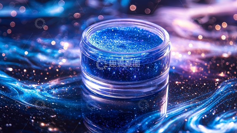 高清大图下载【趣麦麦图】蓝色星空闪耀美妆罐