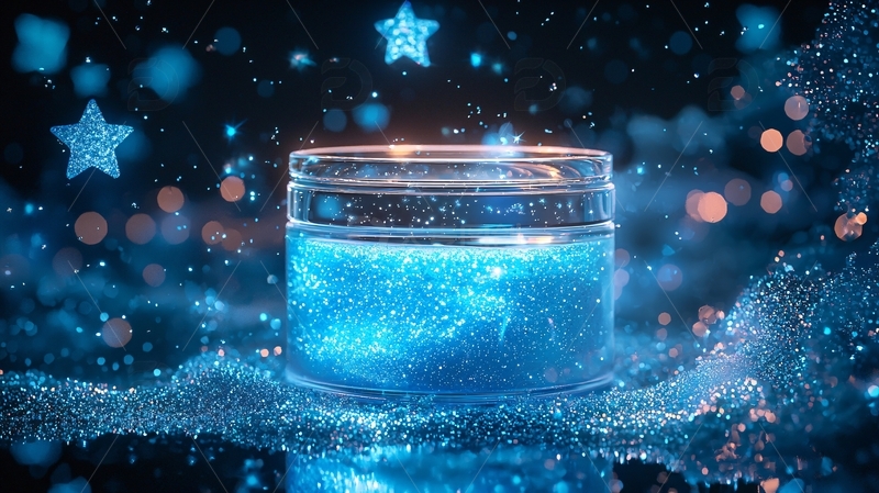 高清大图下载【趣麦麦图】蓝色闪耀的星空罐子