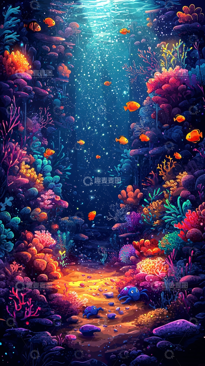 高清大图下载【趣麦麦图】海底珊瑚礁
