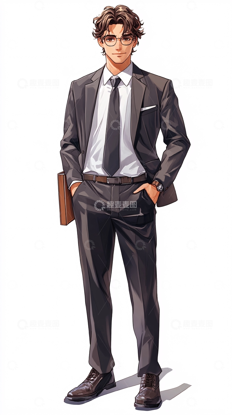 高清大图下载【趣麦麦图】西装革履的年轻男子