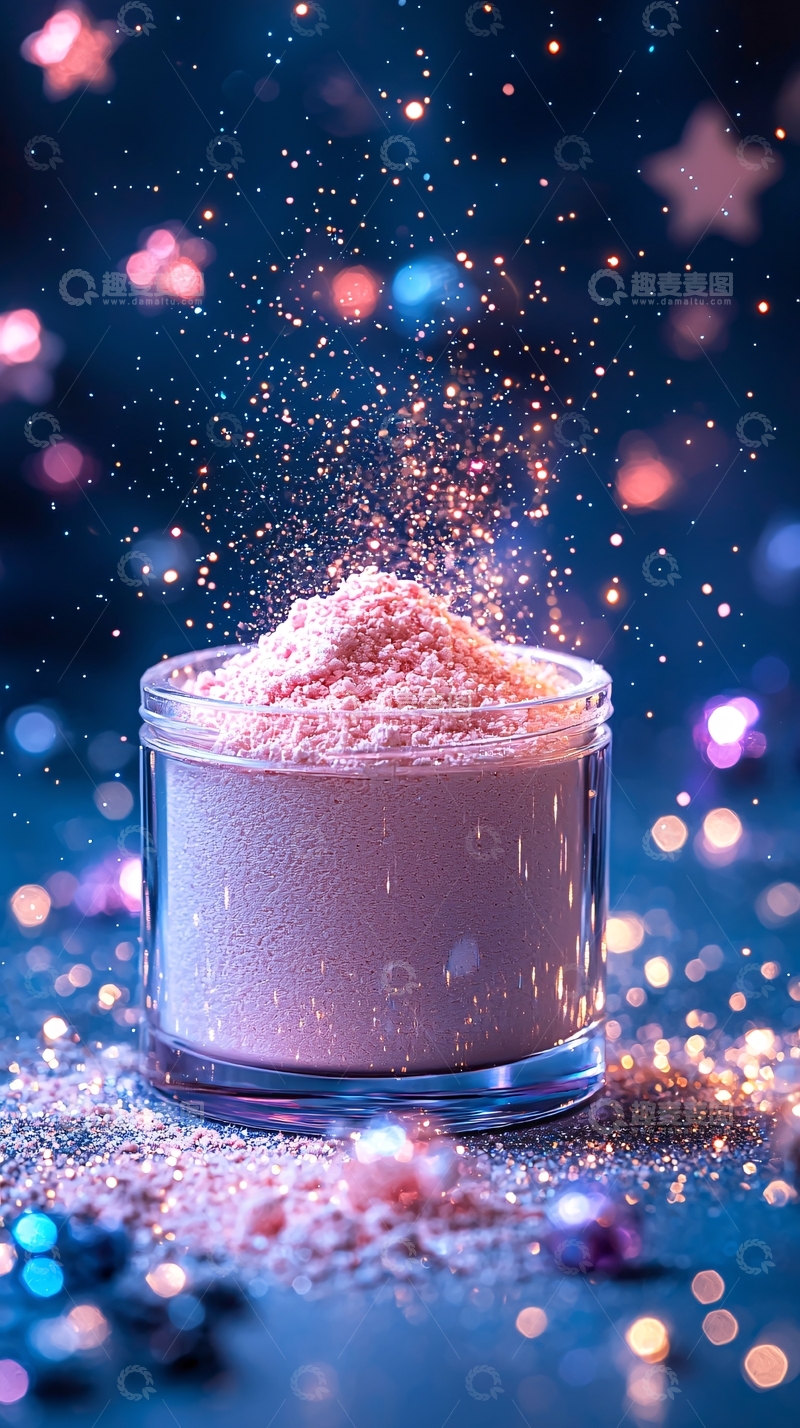 高清大图下载【趣麦麦图】粉色闪光罐子特写