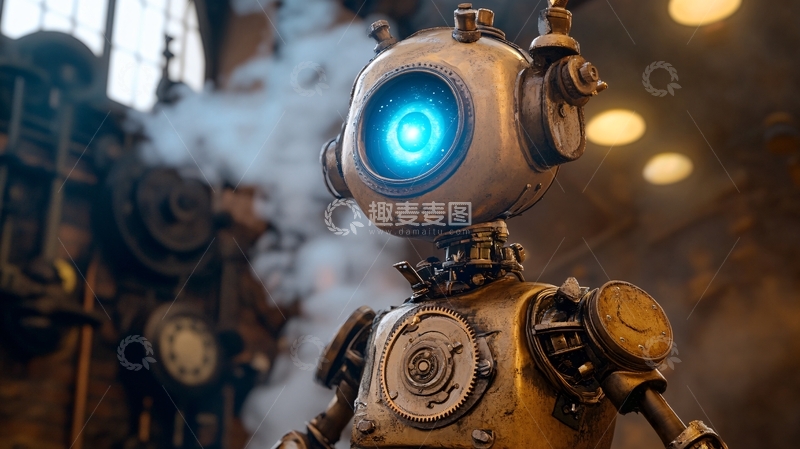 高清大图下载【趣麦麦图】蒸汽朋克风格机器人