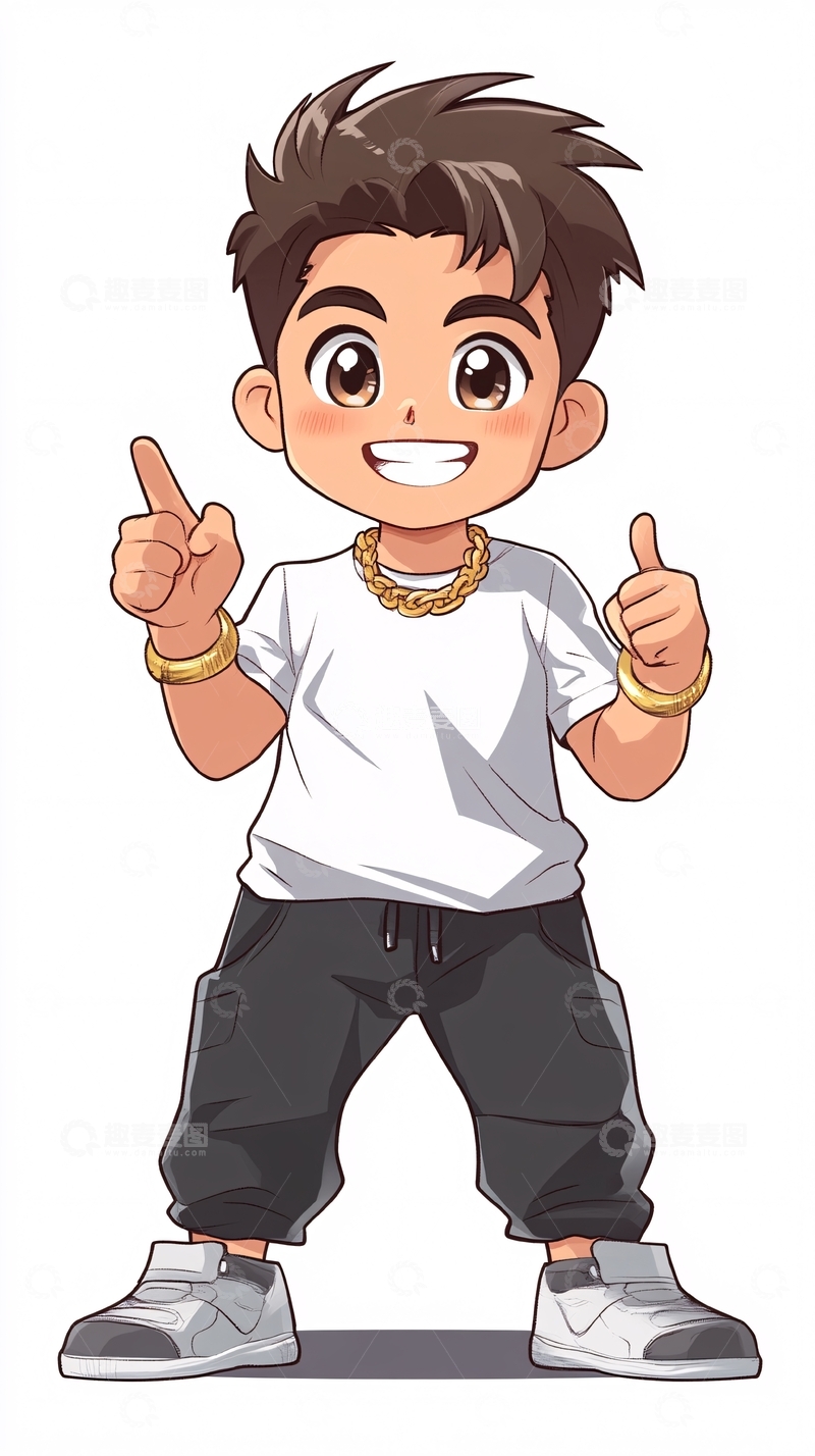 高清大图下载【趣麦麦图】可爱卡通男孩
