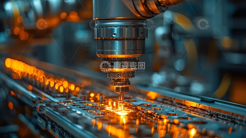 高清大图下载【趣麦麦图】工业机器人精密加工