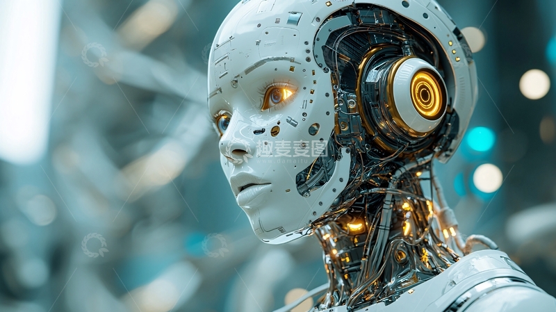高清大图下载【趣麦麦图】未来感机器人女性