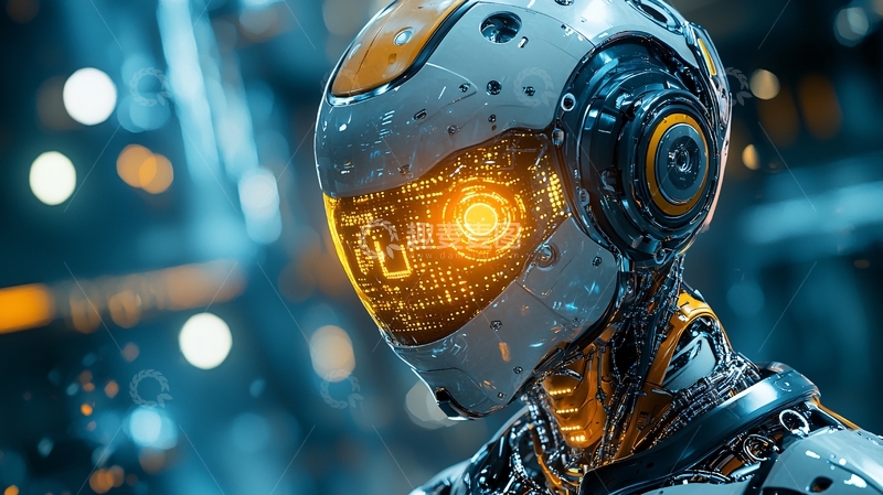 高清大图下载【趣麦麦图】未来感机器人头部特写