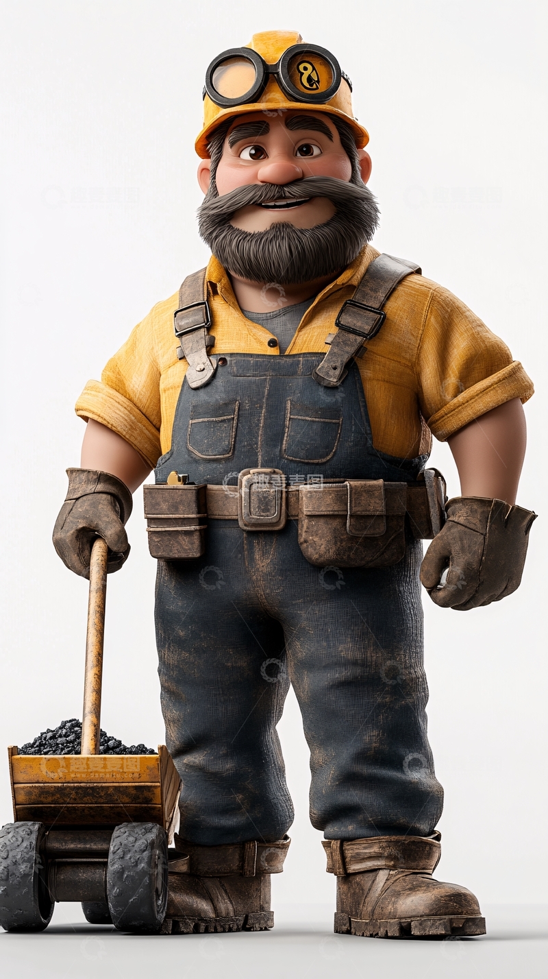 高清大图下载【趣麦麦图】卡通矿工