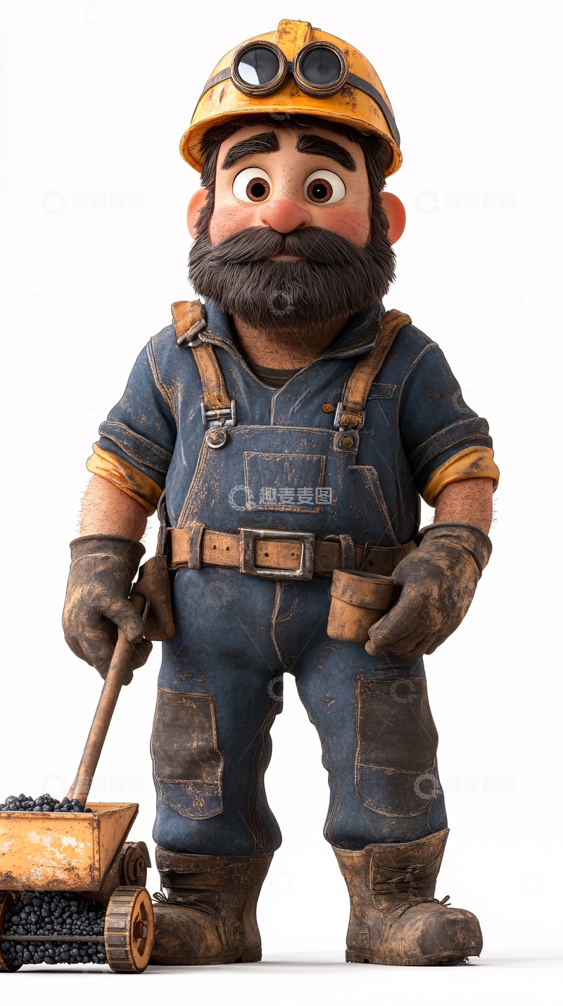 高清大图下载【趣麦麦图】卡通矿工