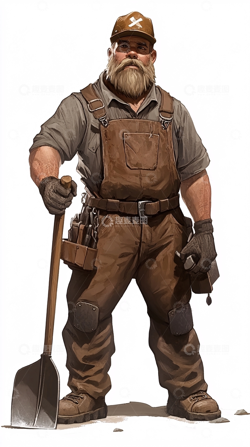高清大图下载【趣麦麦图】强壮的工人
