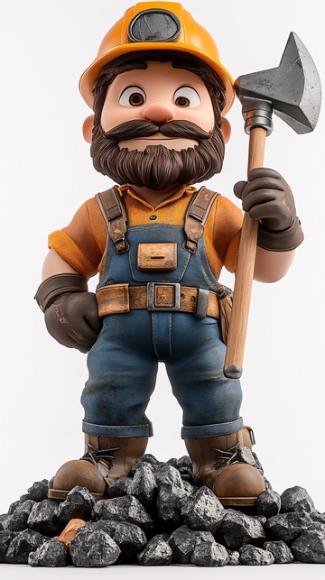 卡通矿工雕像