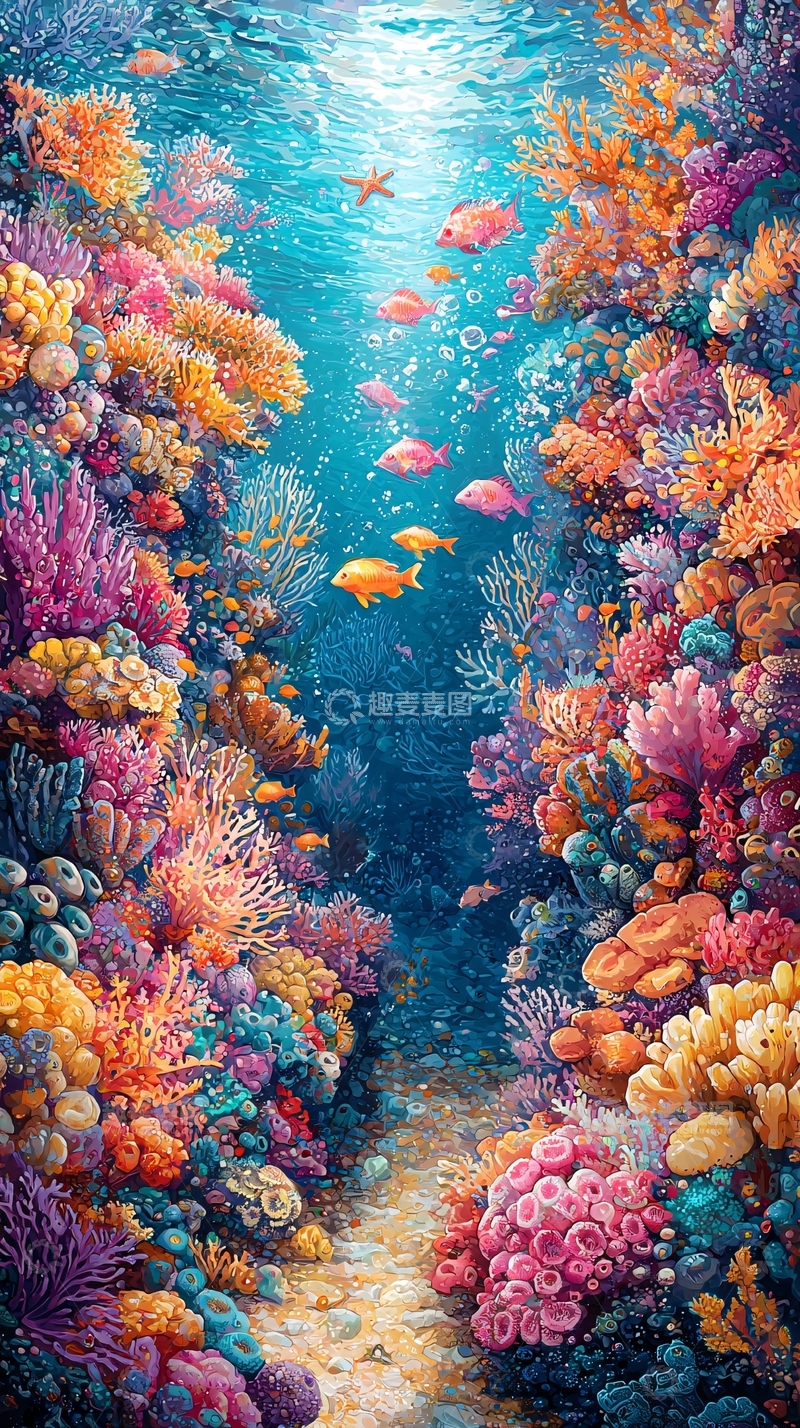 高清大图下载【趣麦麦图】海底珊瑚礁景观