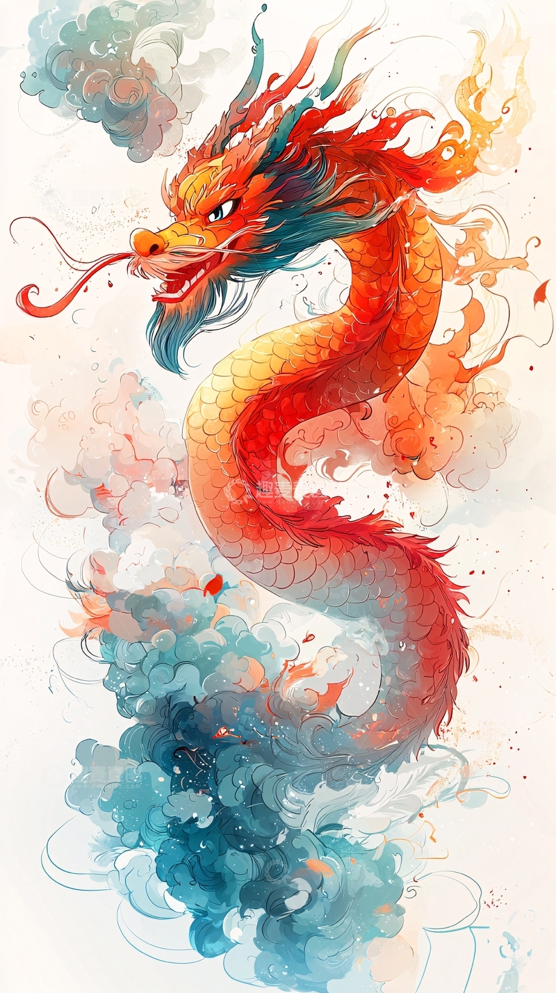 高清大图下载【趣麦麦图】水墨龙