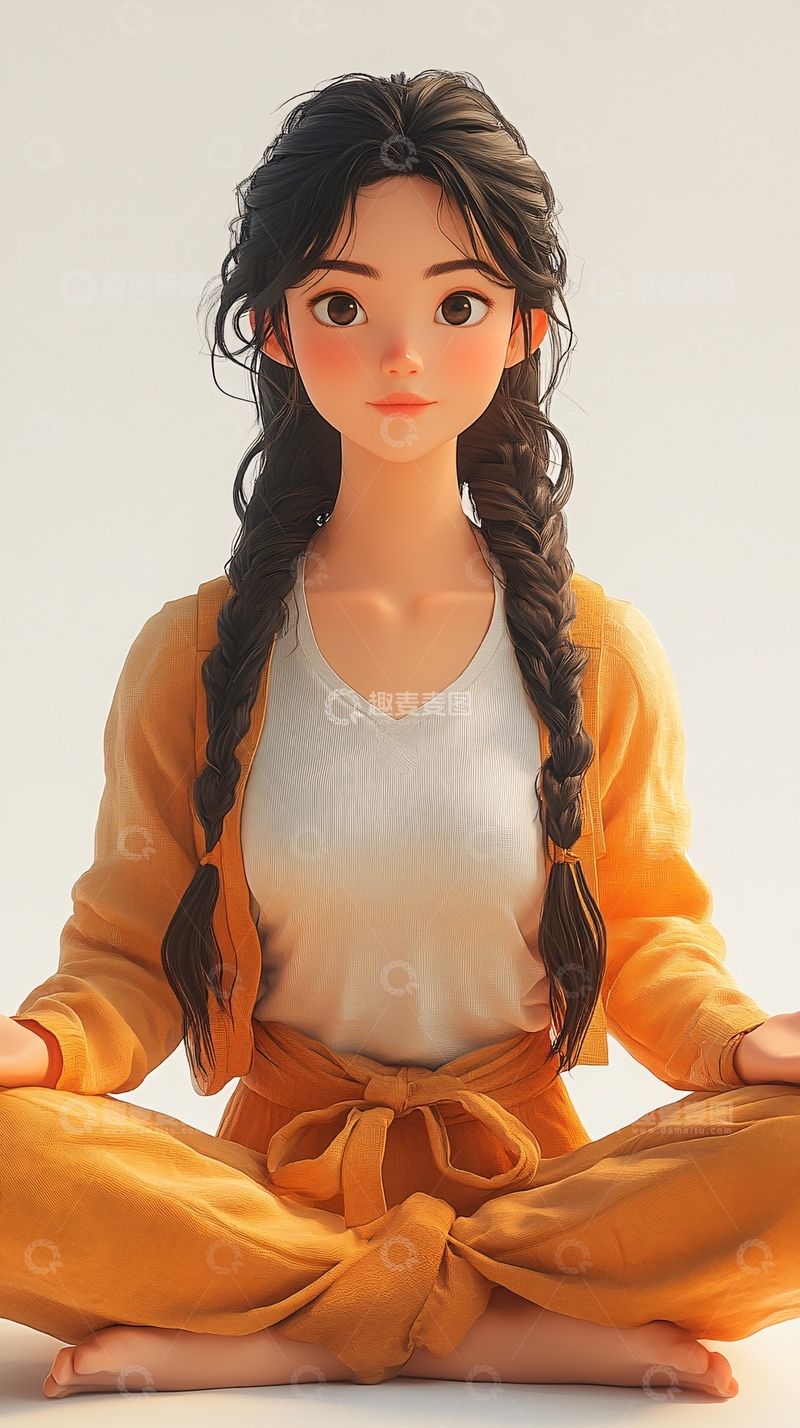 高清大图下载【趣麦麦图】可爱卡通女孩