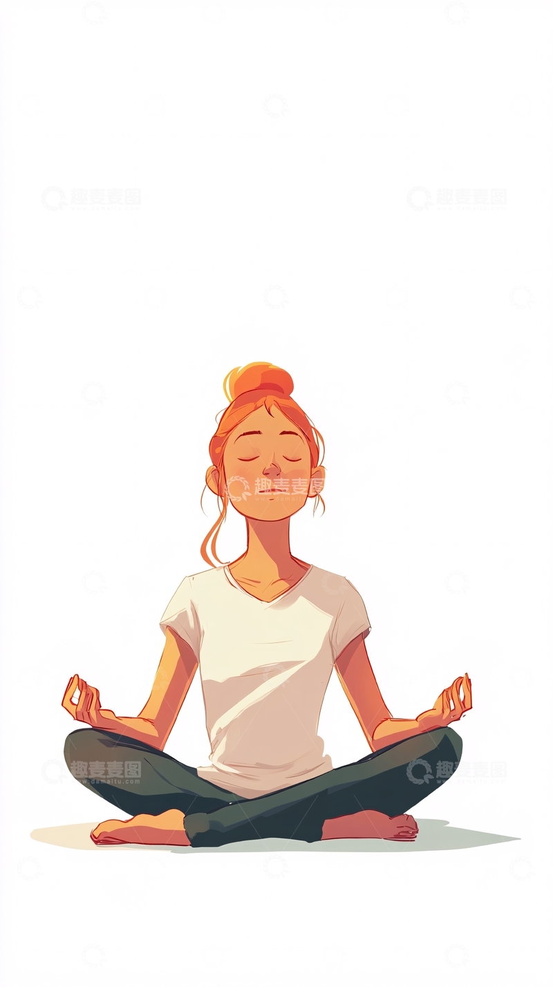高清大图下载【趣麦麦图】冥想女子