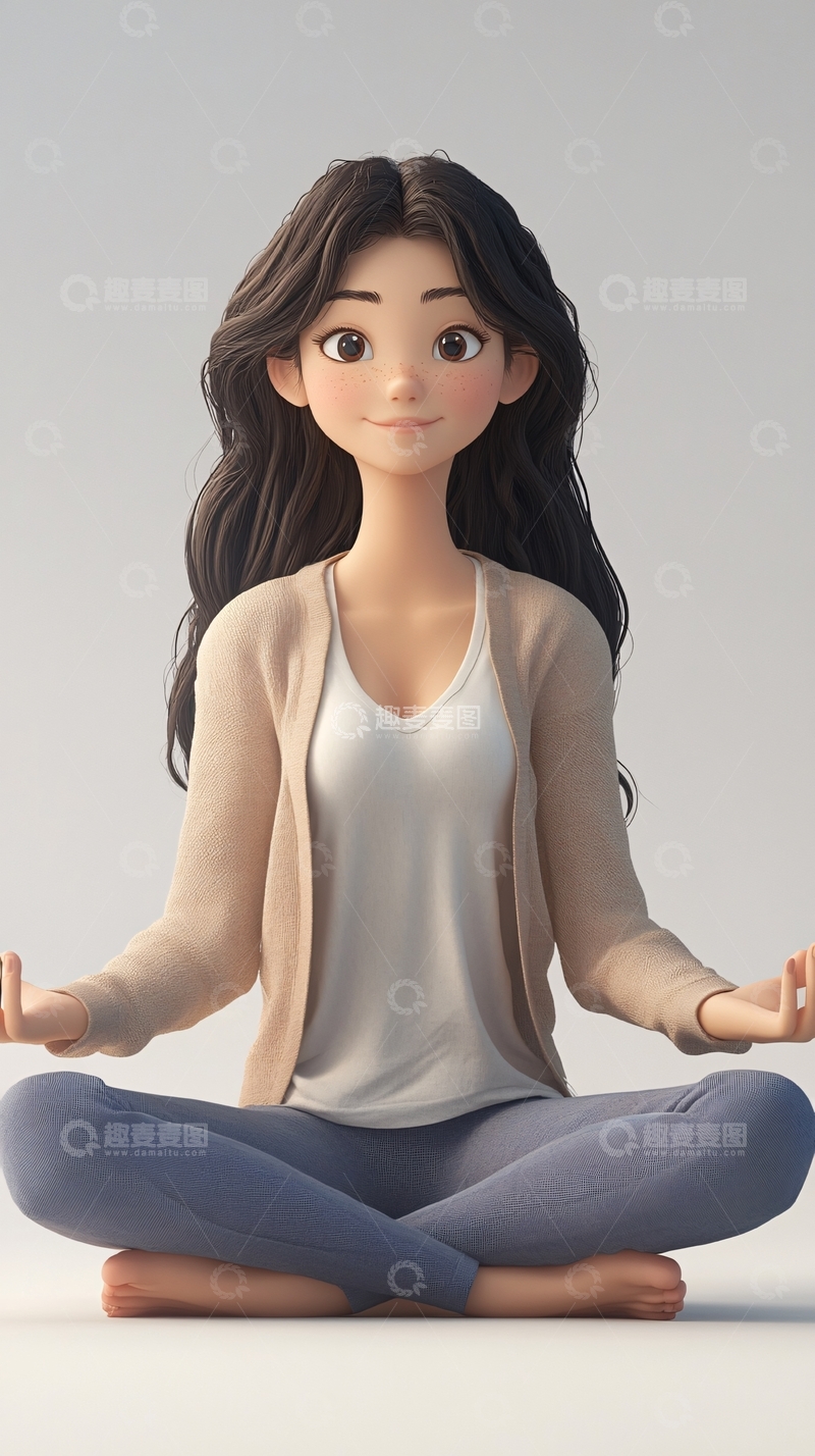 高清大图下载【趣麦麦图】卡通女孩105