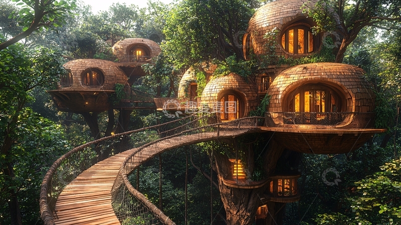 高清大图下载【趣麦麦图】树顶上的梦幻小屋