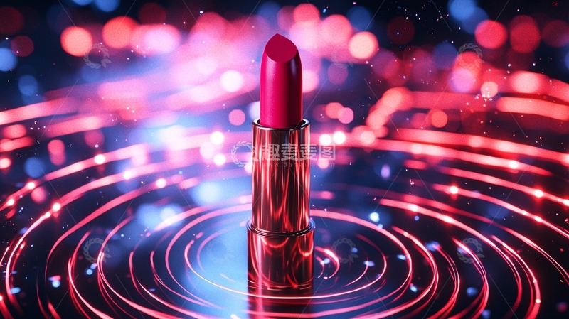 高清大图下载【趣麦麦图】口红在发光背景前