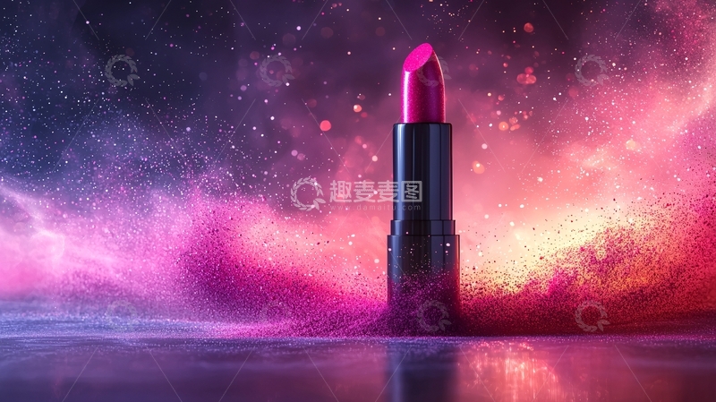 高清大图下载【趣麦麦图】炫彩口红宇宙背景