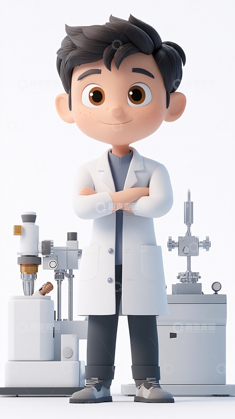 高清大图下载【趣麦麦图】卡通科学家