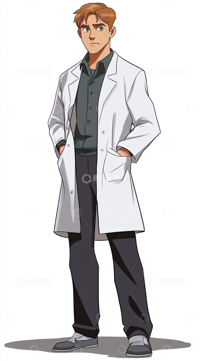 高清大图下载【趣麦麦图】年轻红发科学家