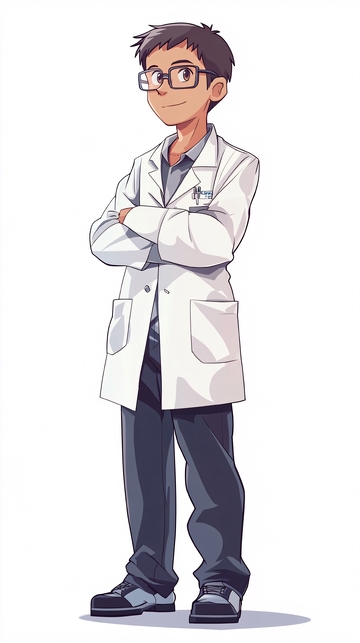 自信的年轻男科学家