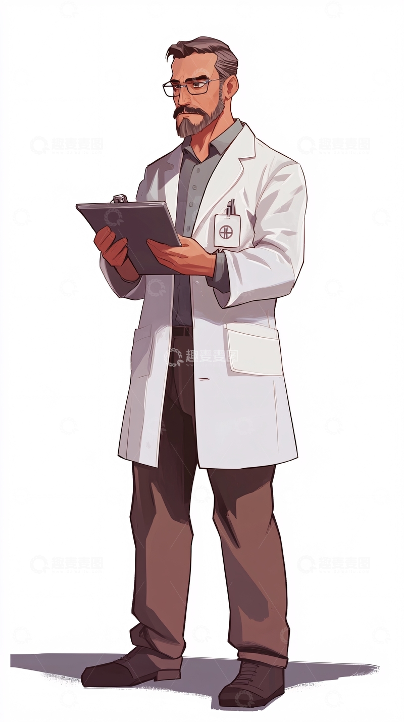 高清大图下载【趣麦麦图】中年男性科学家