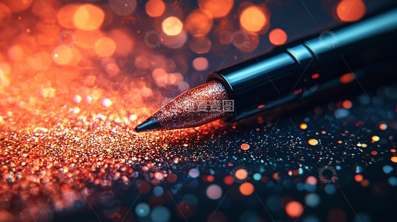 高清大图下载【趣麦麦图】黑色笔尖闪耀着光芒