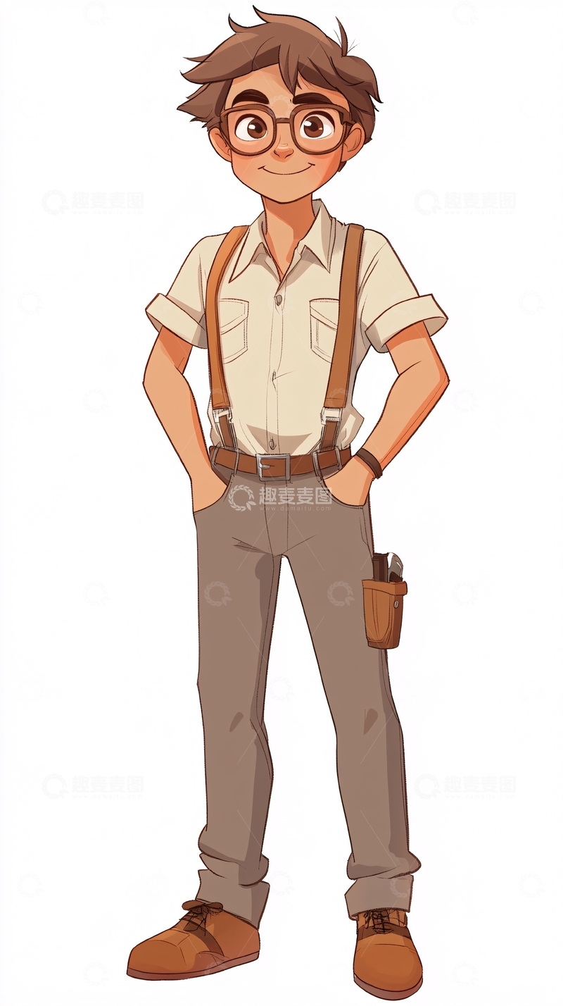 高清大图下载【趣麦麦图】卡通男孩