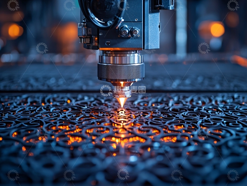 高清大图下载【趣麦麦图】激光切割金属的特写