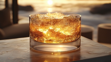 夕阳下冰镇威士忌