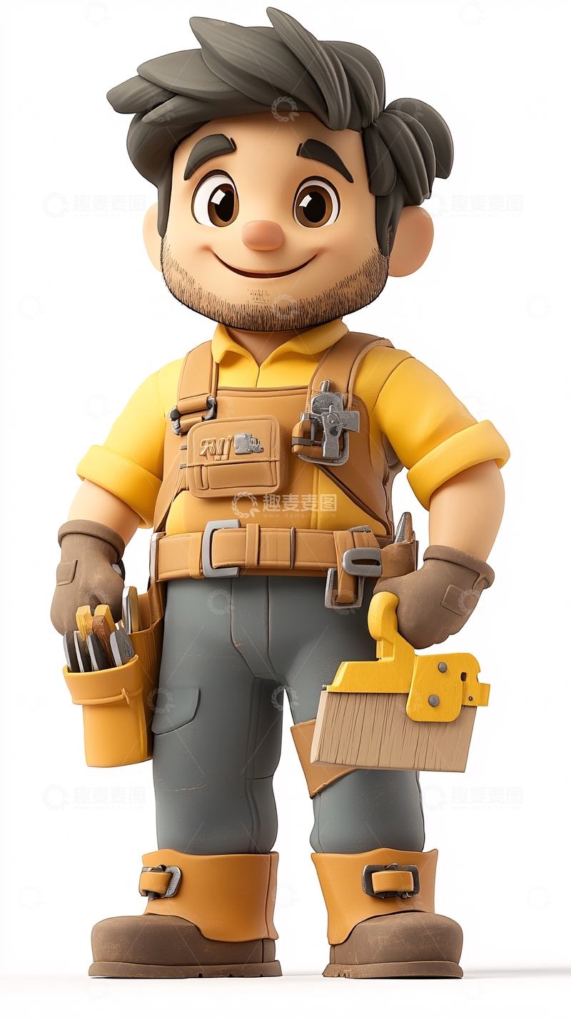 高清大图下载【趣麦麦图】卡通修理工