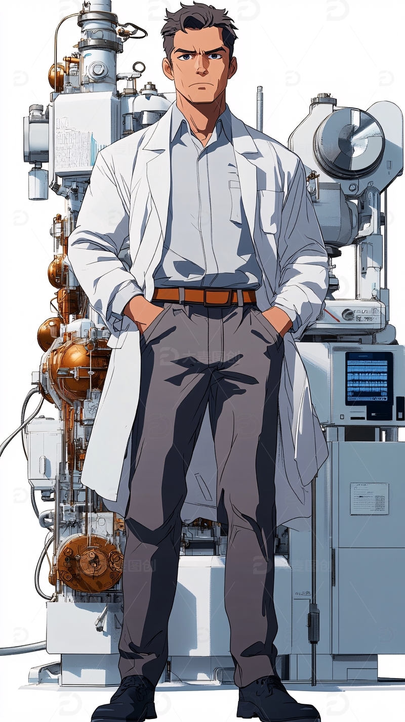 高清大图下载【趣麦麦图】严肃认真科学家
